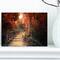 Designart - Stairway Through Red Fall Forest - Landscape Photography Canvas Print